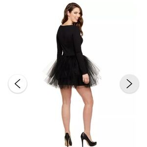 Adult Long Sleeve Black Starter Tutu Dress with Tule